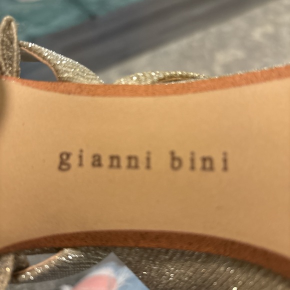 Gianni Bini Gold Heels with Glittery Finish and Slingback